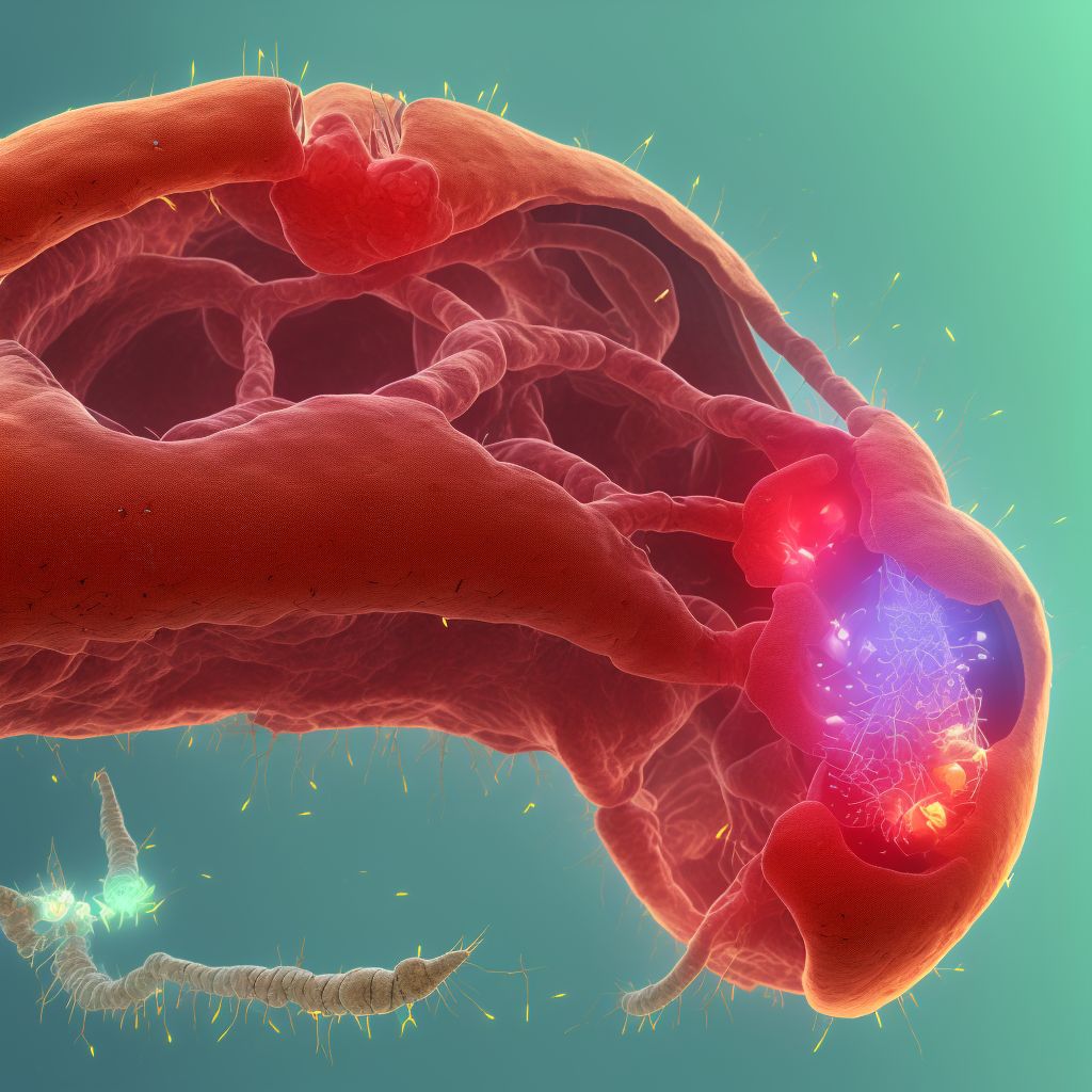 Chronic duodenal ulcer without hemorrhage or perforation digital illustration