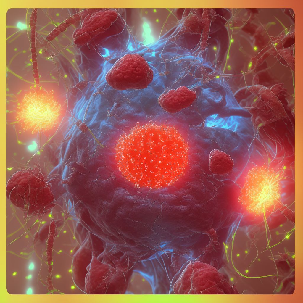 Chronic or unspecified gastrojejunal ulcer with both hemorrhage and perforation digital illustration