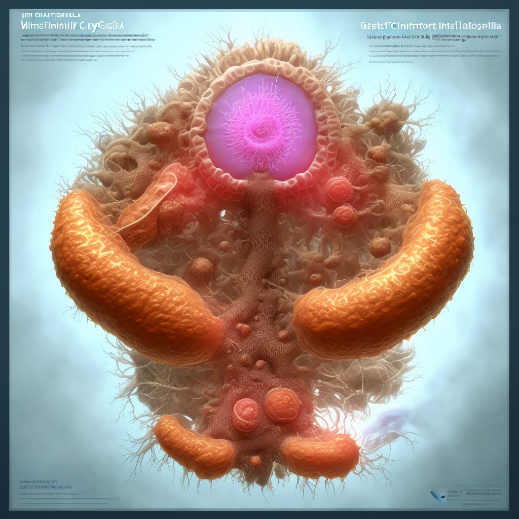 Gastric intestinal metaplasia without dysplasia, involving the body (corpus) digital illustration