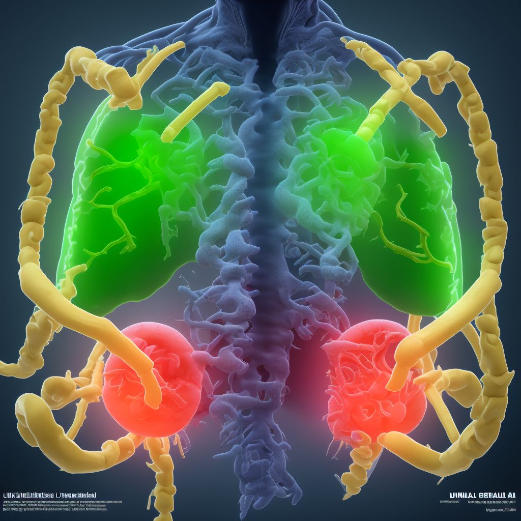 Unilateral inguinal hernia, with gangrene, not specified as recurrent digital illustration