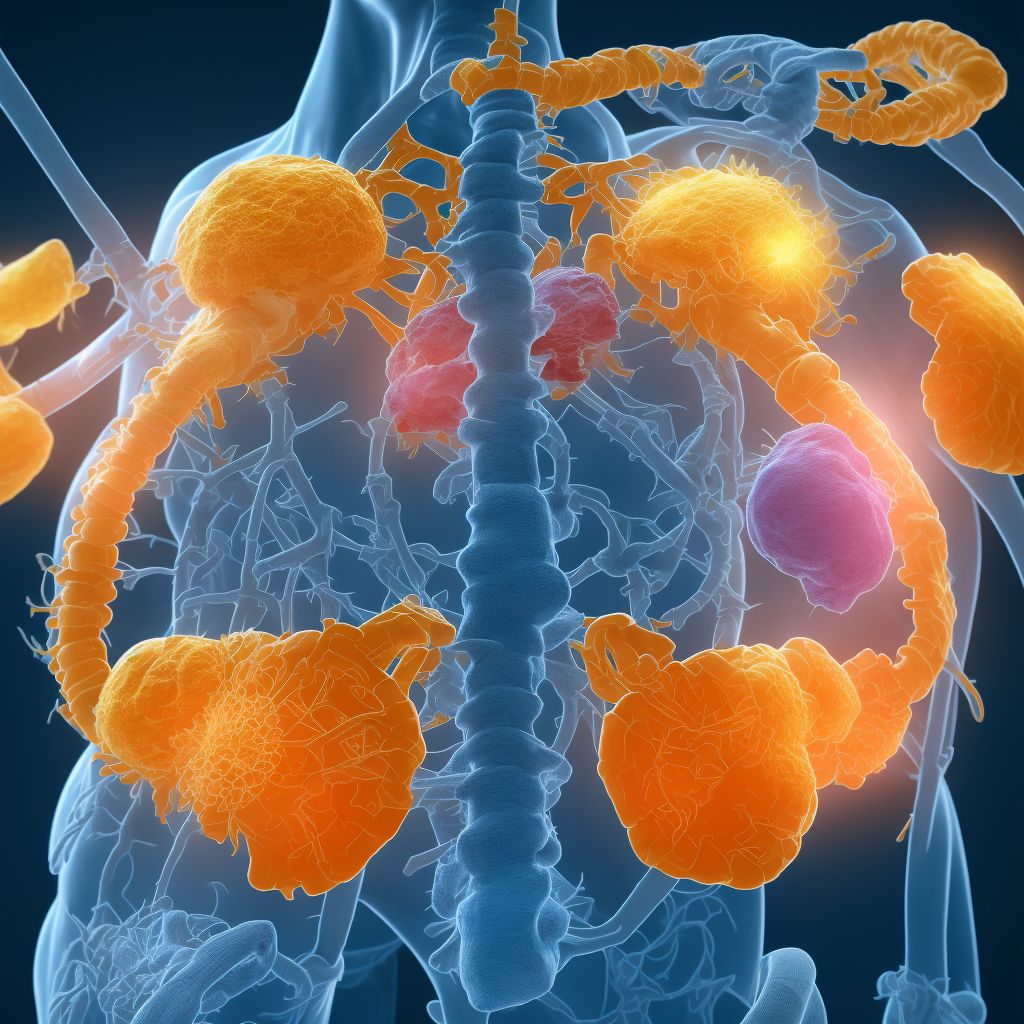 Unilateral inguinal hernia, with gangrene, recurrent digital illustration