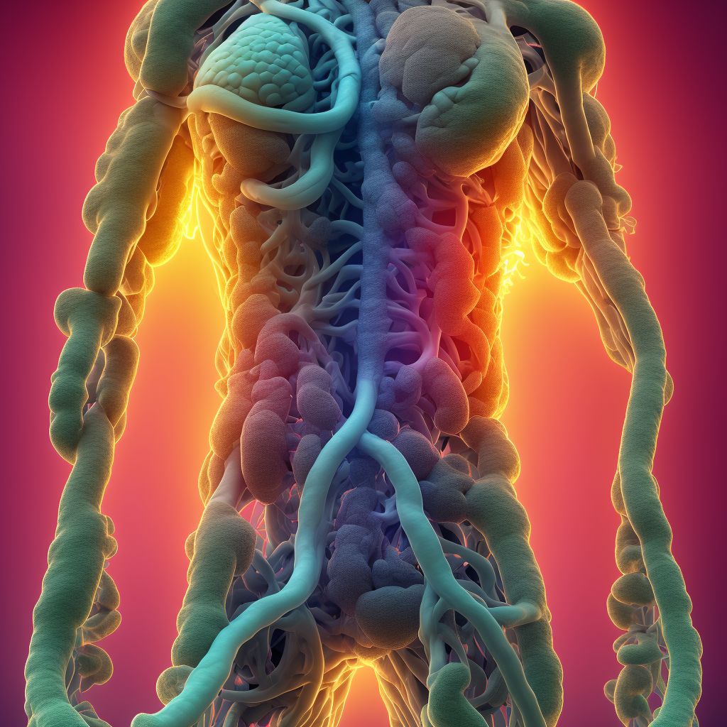 Crohn's disease of large intestine with rectal bleeding digital illustration