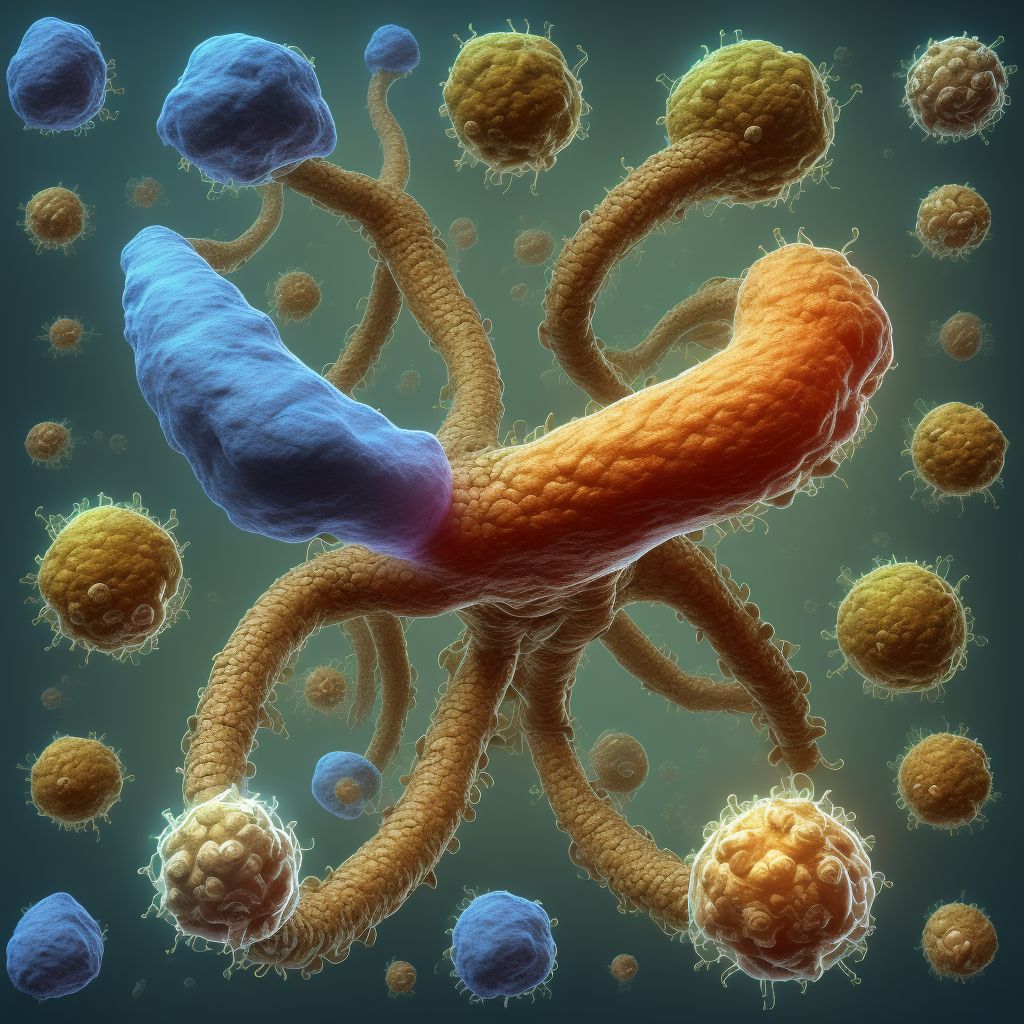 Crohn's disease of both small and large intestine without complications digital illustration