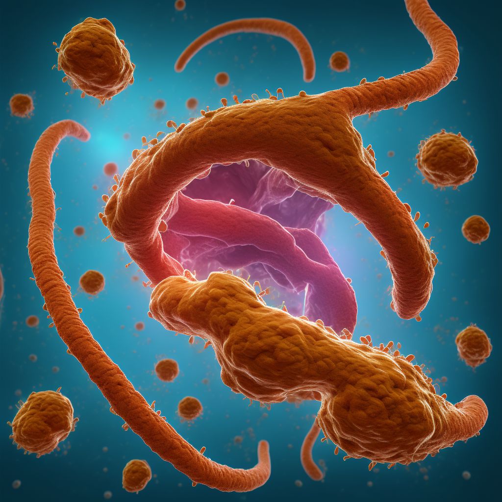 Crohn's disease of both small and large intestine with rectal bleeding digital illustration