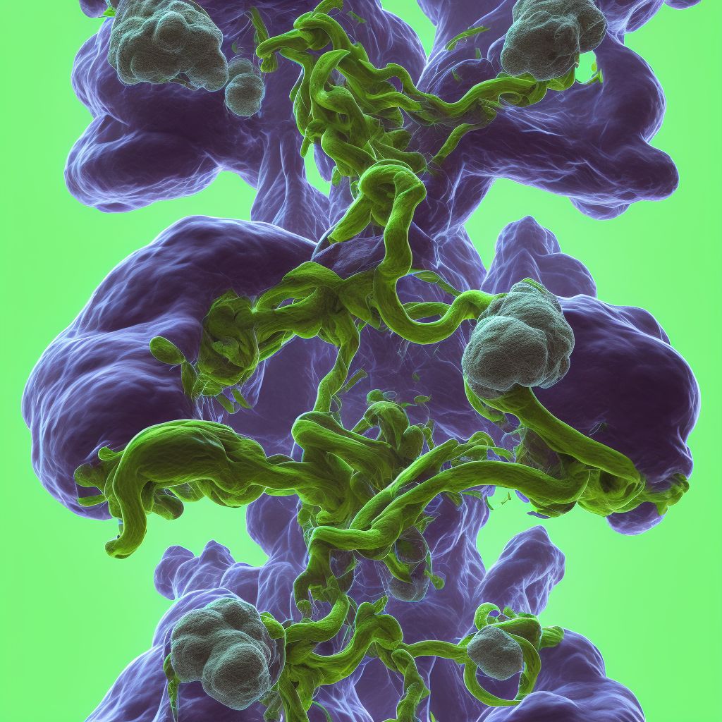 Crohn's disease of both small and large intestine with fistula digital illustration