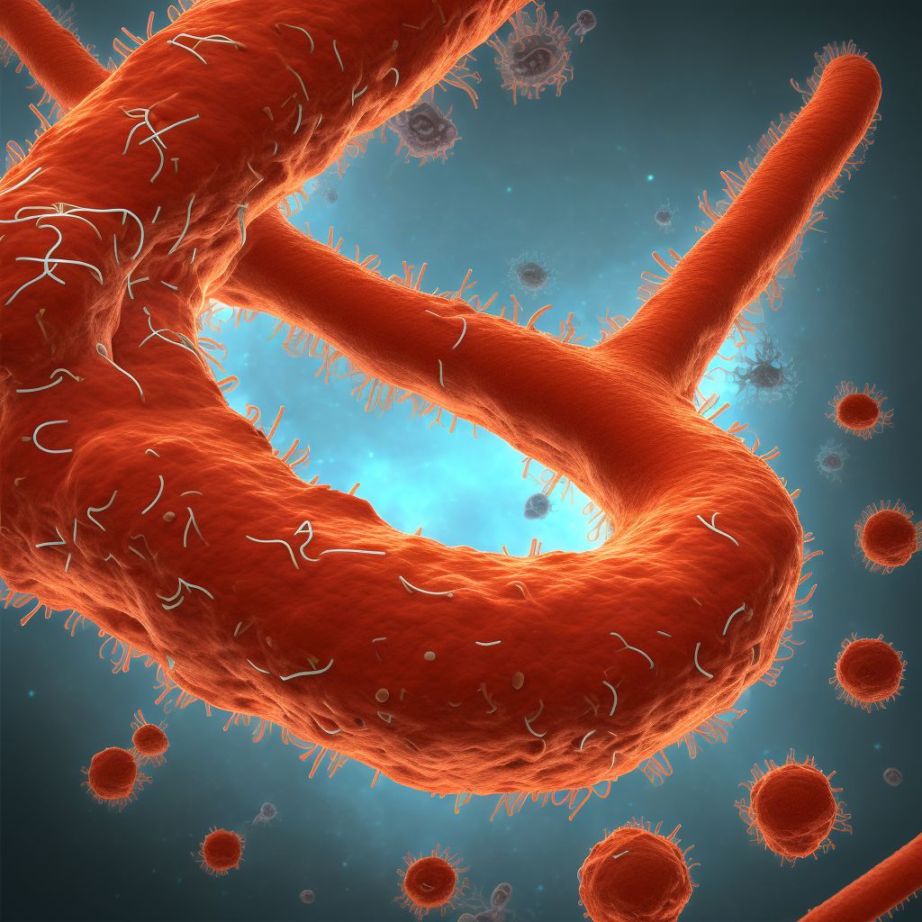 Crohn's disease of both small and large intestine with unspecified complications digital illustration