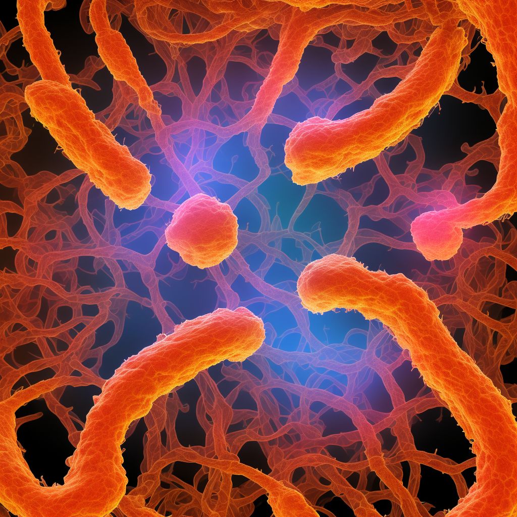 Focal (segmental) acute (reversible) ischemia of small intestine digital illustration