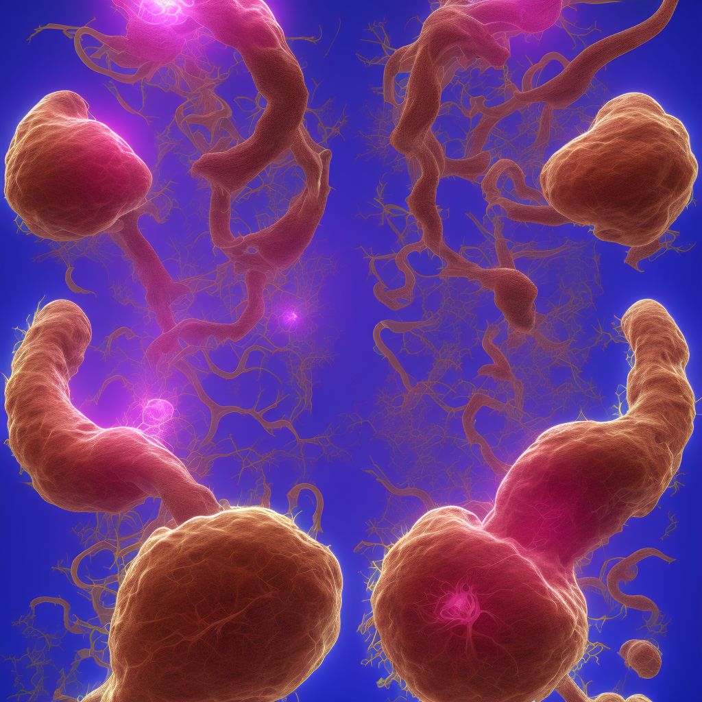 Diffuse acute (reversible) ischemia of intestine, part unspecified digital illustration