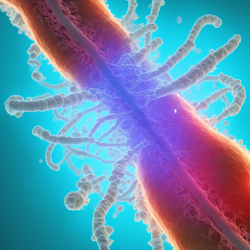 Intestinal adhesions [bands], unspecified as to partial versus complete obstruction digital illustration