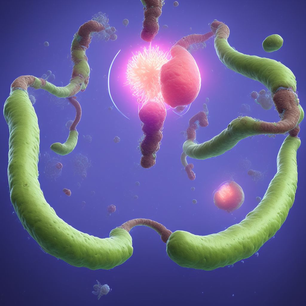 Postprocedural retroperitoneal abscess digital illustration