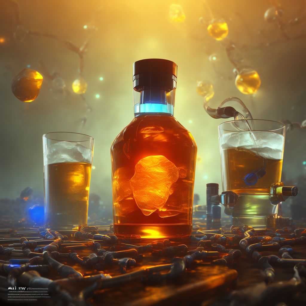 Alcoholic hepatic failure with coma digital illustration