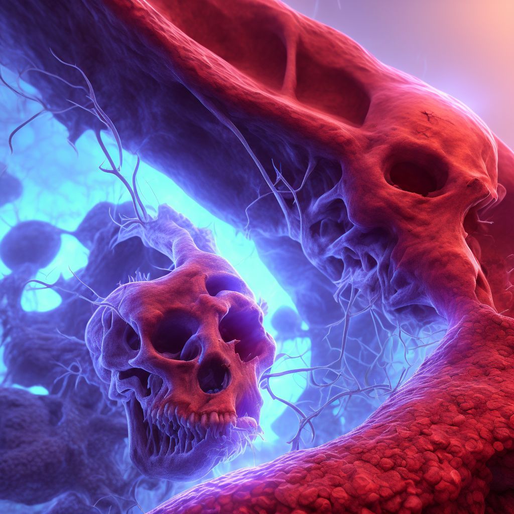 Central hemorrhagic necrosis of liver digital illustration