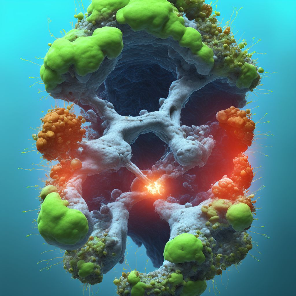 Postprocedural hematoma of a digestive system organ or structure following a digestive system procedure digital illustration