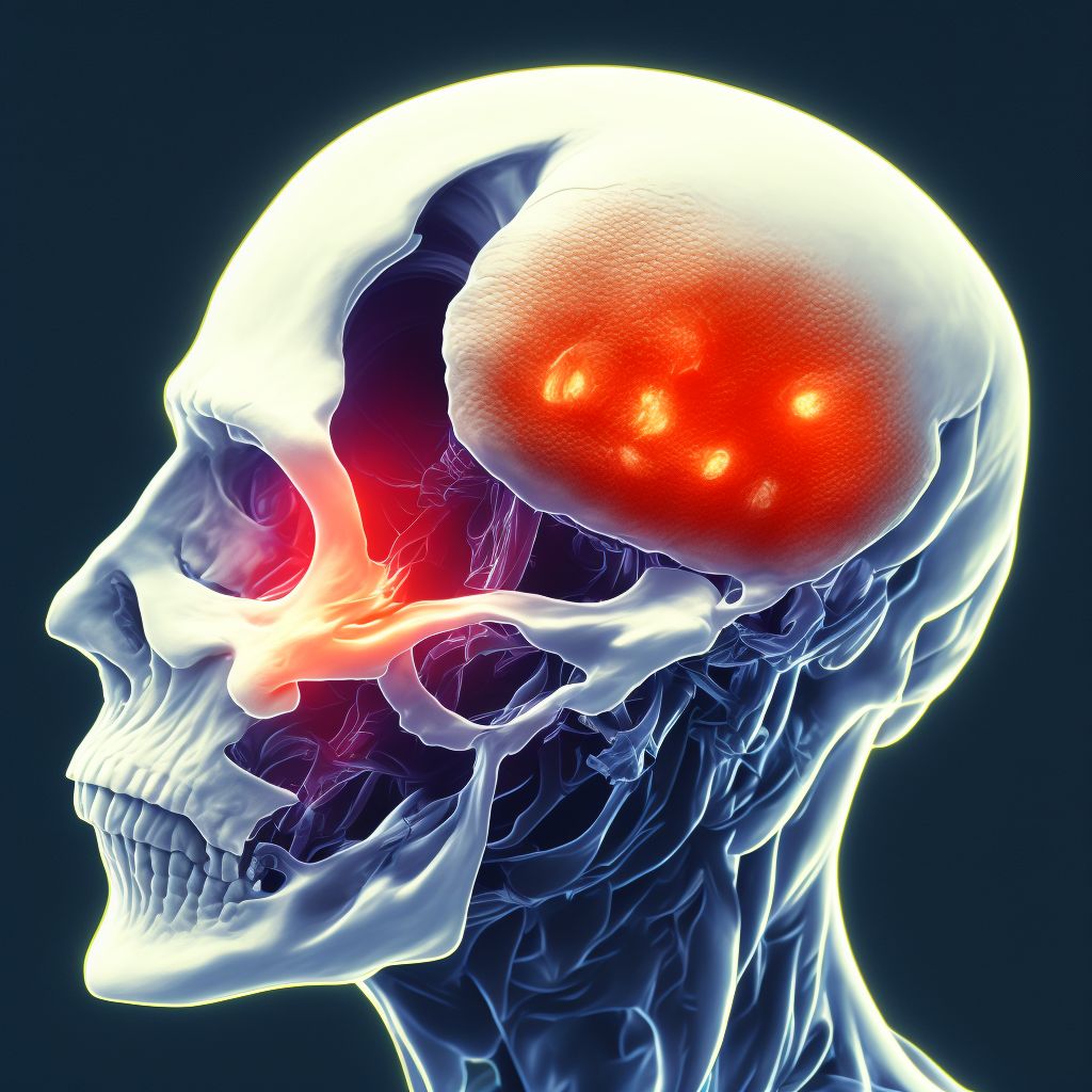 Cutaneous abscess of head [any part, except face] digital illustration