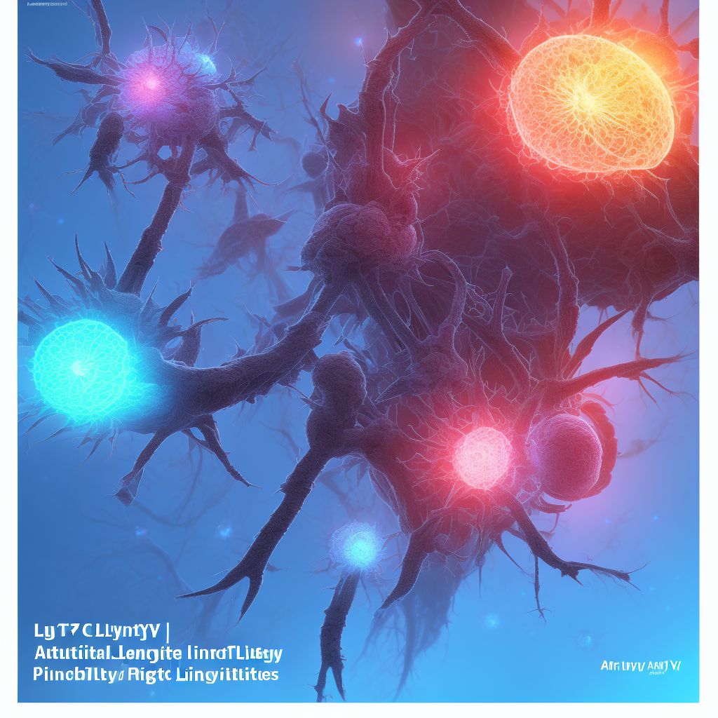 Acute lymphangitis of left finger digital illustration