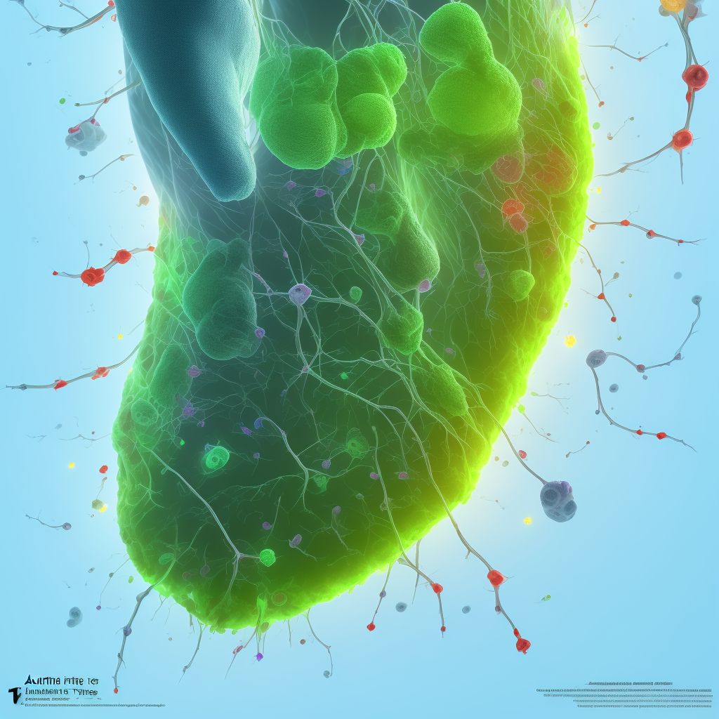 Acute lymphangitis of left toe digital illustration