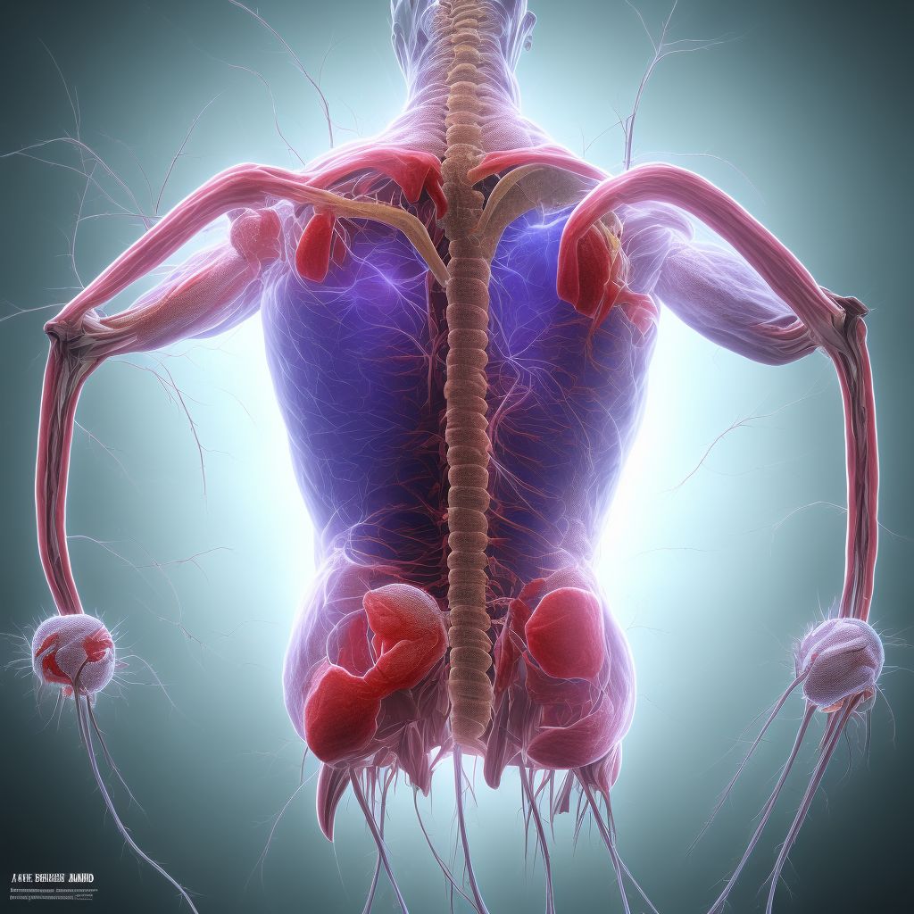 Acute lymphangitis of back [any part except buttock] digital illustration