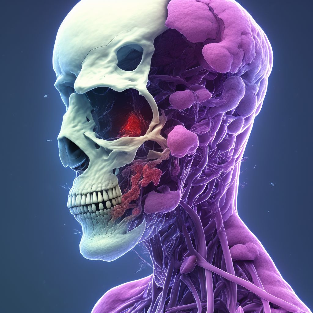 Acute lymphadenitis of face, head and neck digital illustration