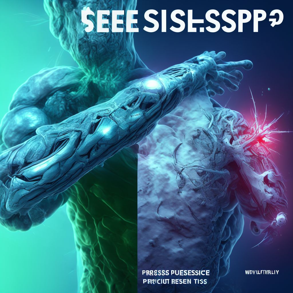 Pressure-induced deep tissue damage of left elbow digital illustration