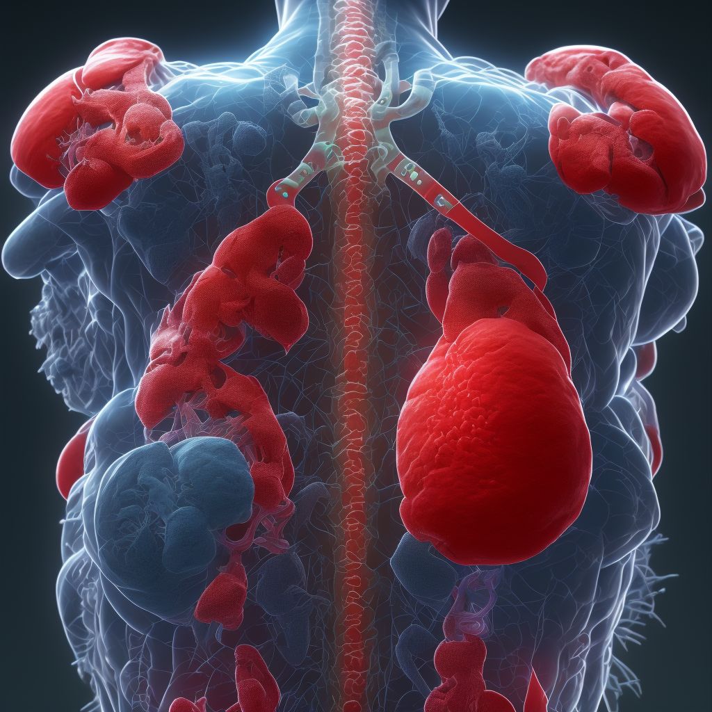 Pressure ulcer of unspecified part of back, stage 3 digital illustration