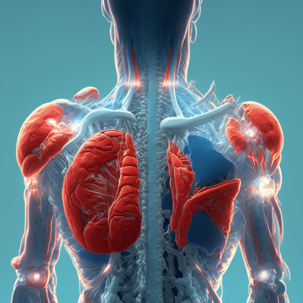 Pressure ulcer of right upper back, stage 4 digital illustration