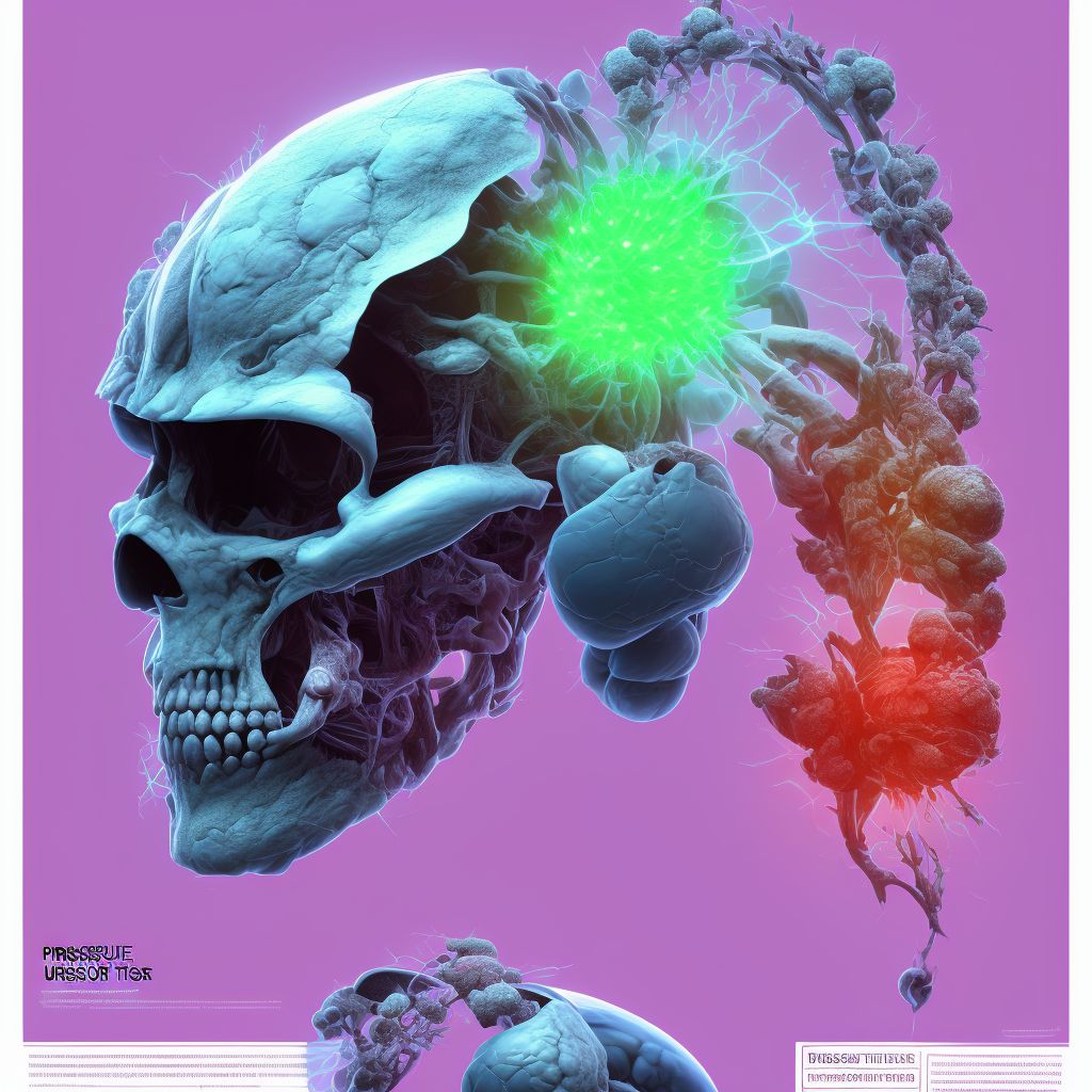 Pressure ulcer of left upper back, stage 3 digital illustration