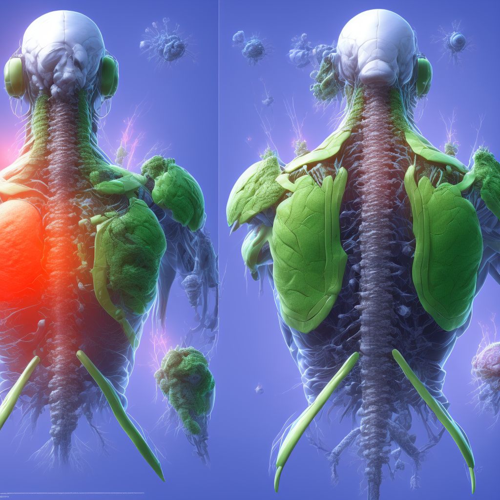 Pressure ulcer of left upper back, stage 4 digital illustration