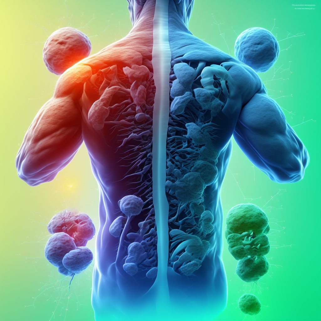 Pressure-induced deep tissue damage of right lower back digital illustration