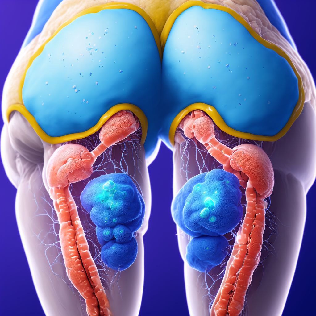 Pressure ulcer of right buttock, unspecified stage digital illustration