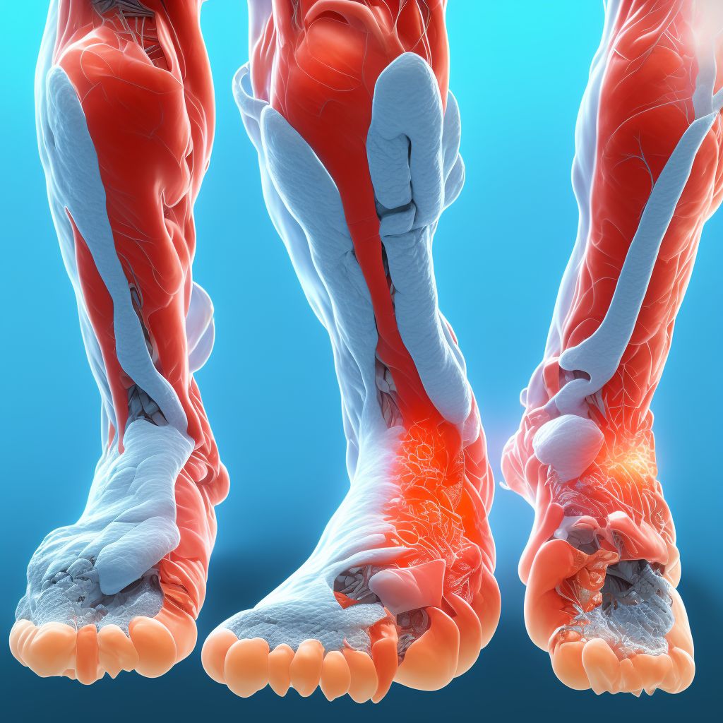 Pressure ulcer of right ankle, stage 2 digital illustration