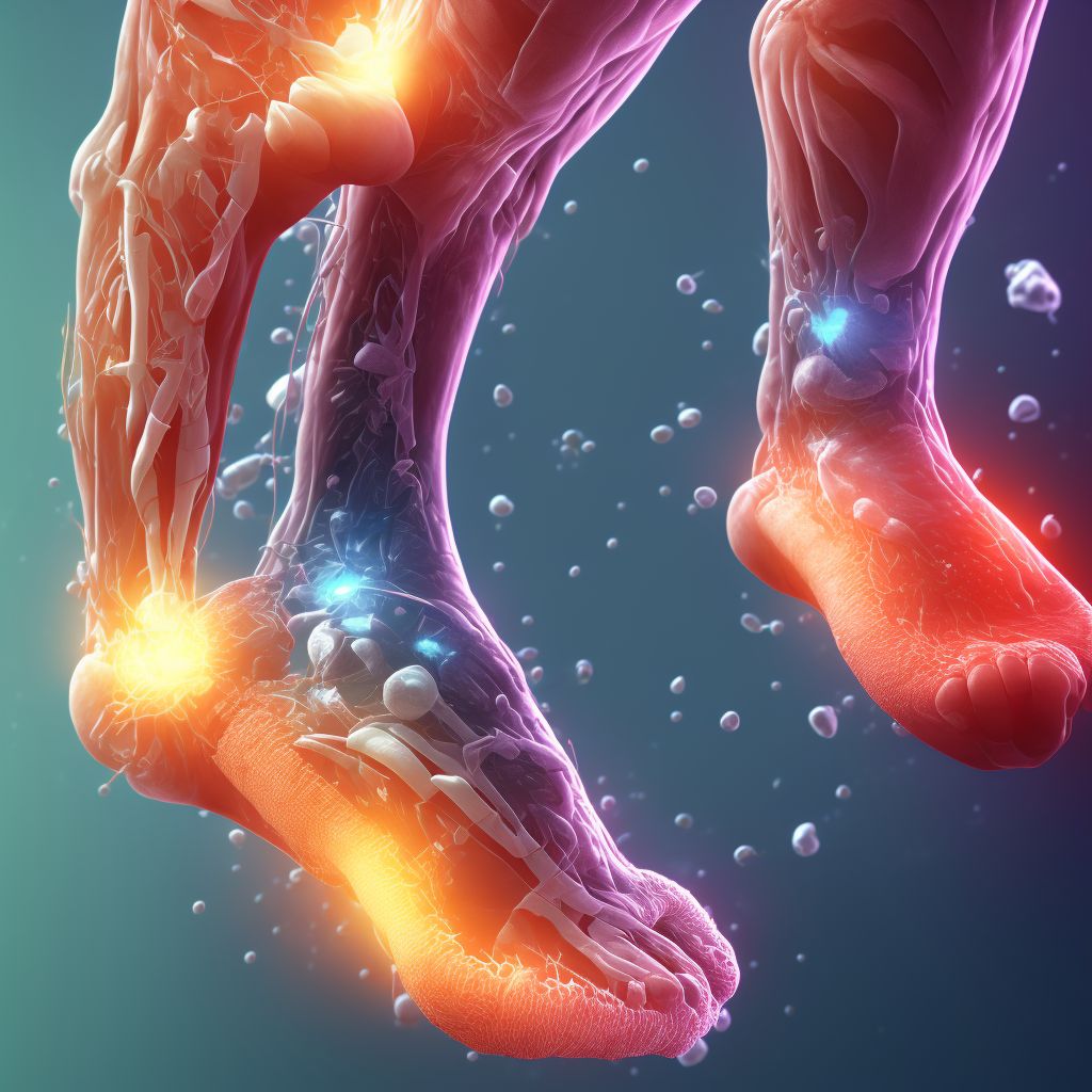 Pressure ulcer of left ankle, unstageable digital illustration