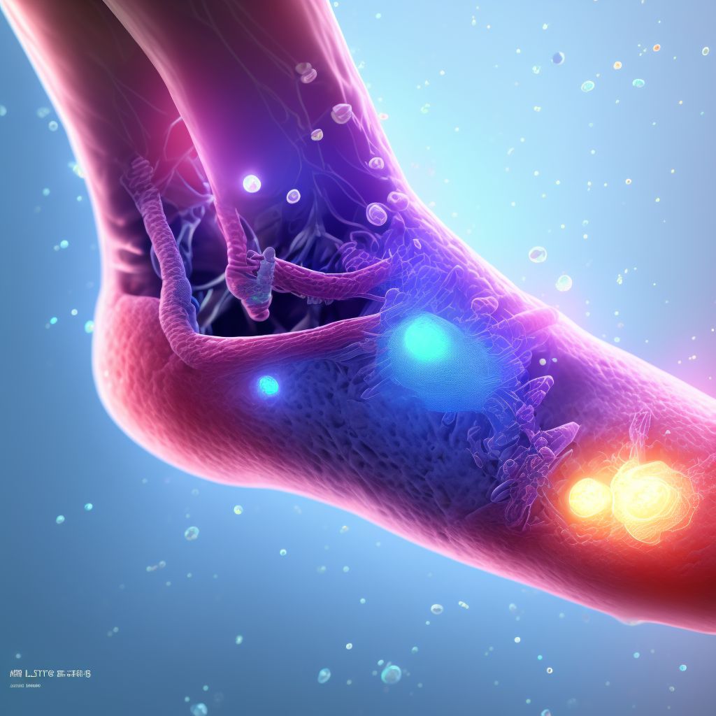 Pressure ulcer of left ankle, stage 2 digital illustration