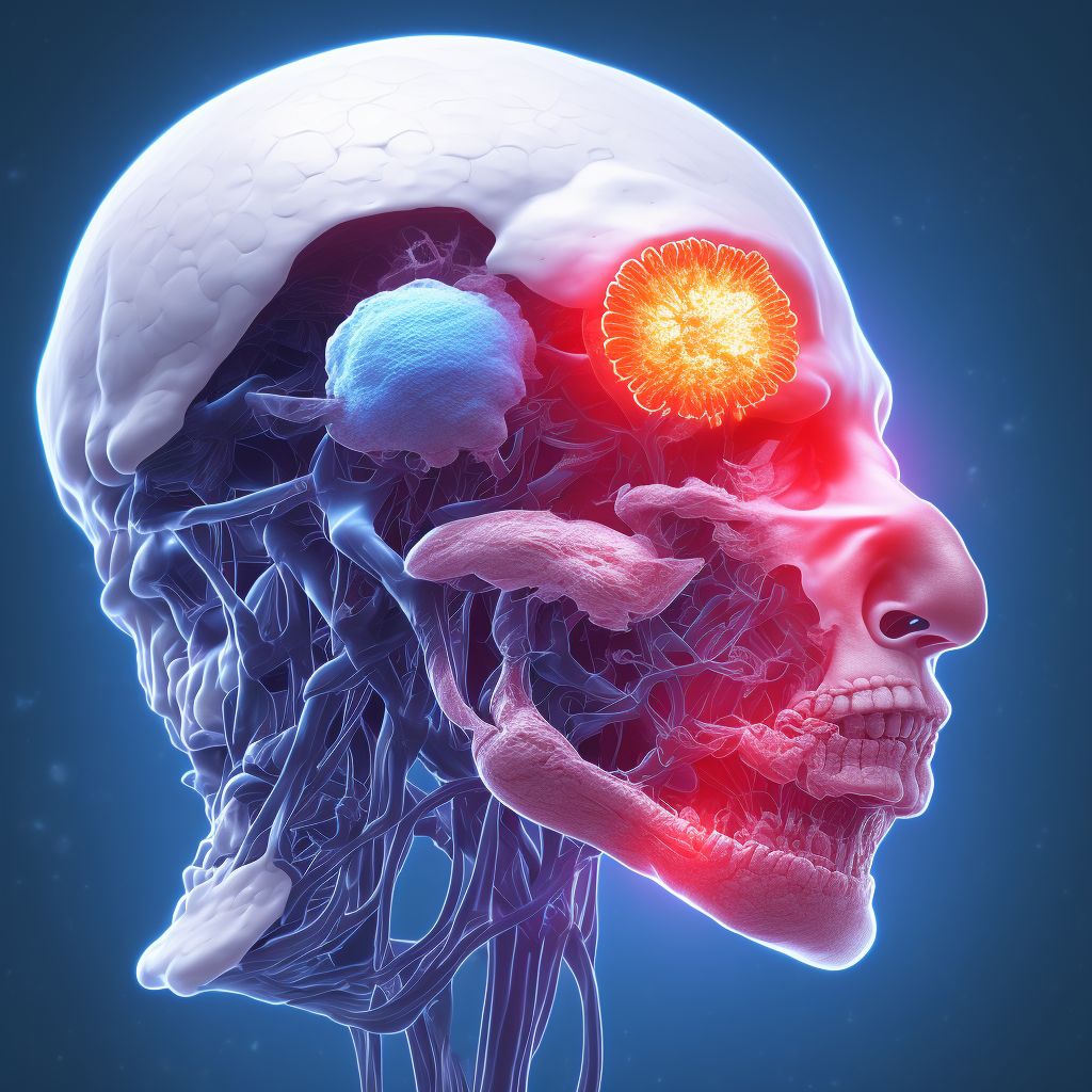 Pressure ulcer of head, stage 4 digital illustration