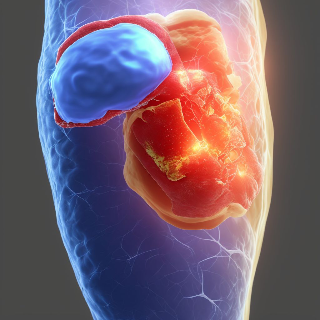 Non-pressure chronic ulcer of unspecified thigh with fat layer exposed digital illustration