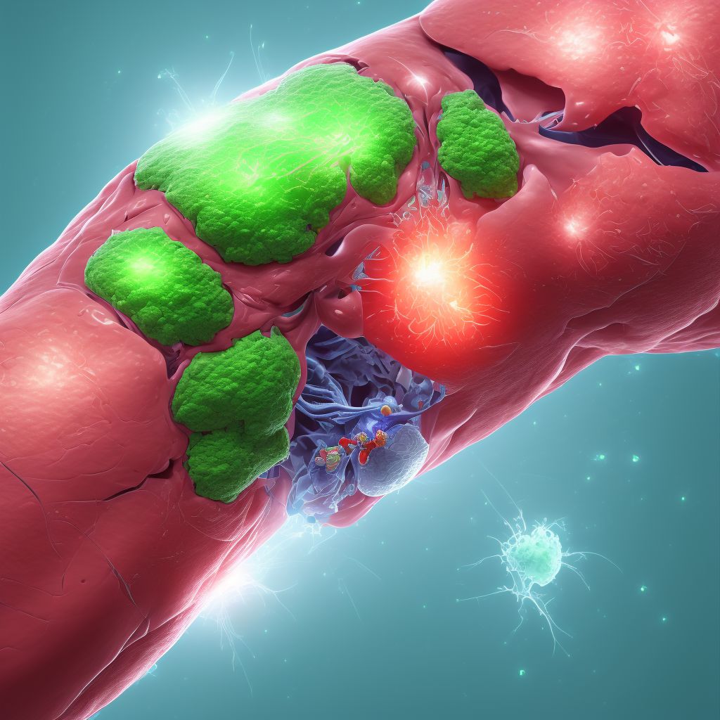 Non-pressure chronic ulcer of unspecified thigh with unspecified severity digital illustration