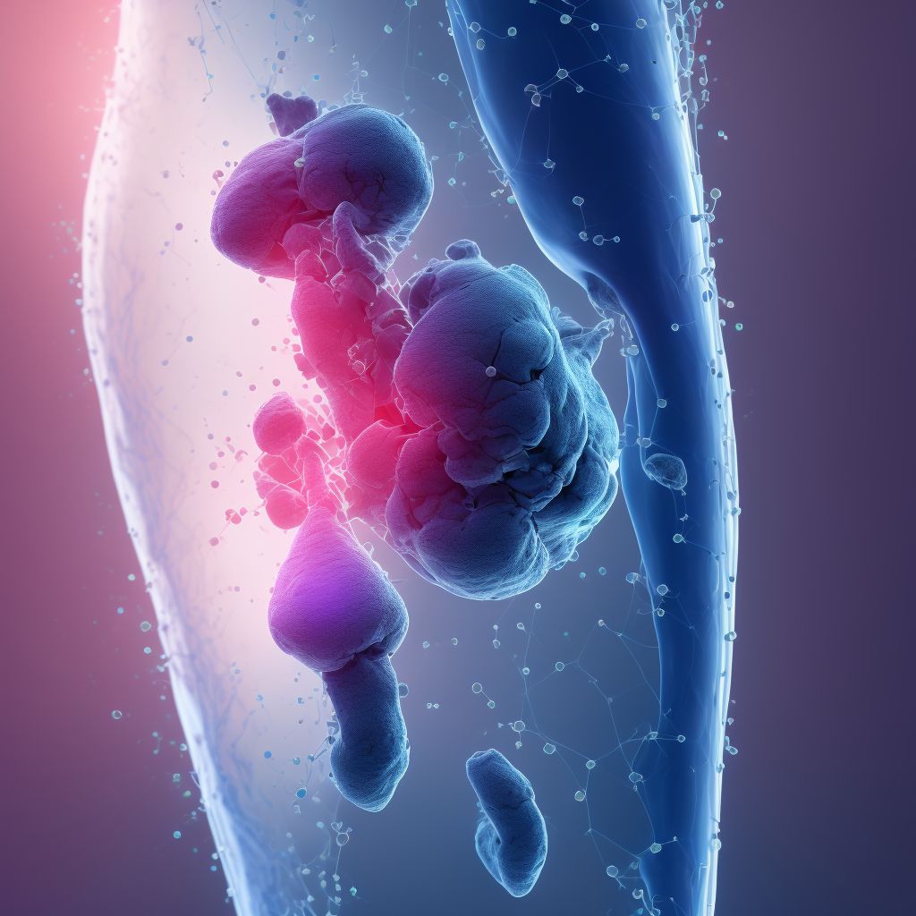 Non-pressure chronic ulcer of right calf with unspecified severity digital illustration