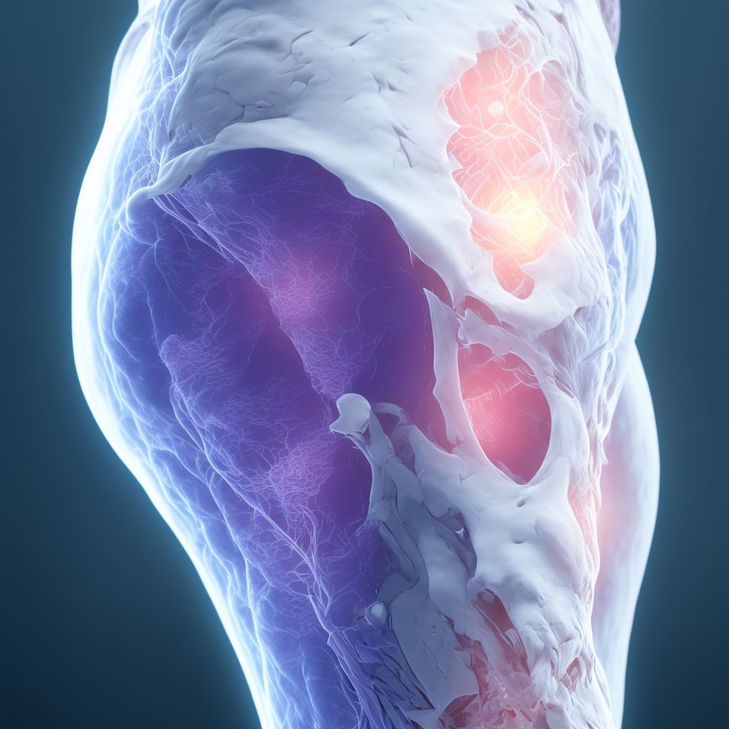 Non-pressure chronic ulcer of left calf limited to breakdown of skin digital illustration