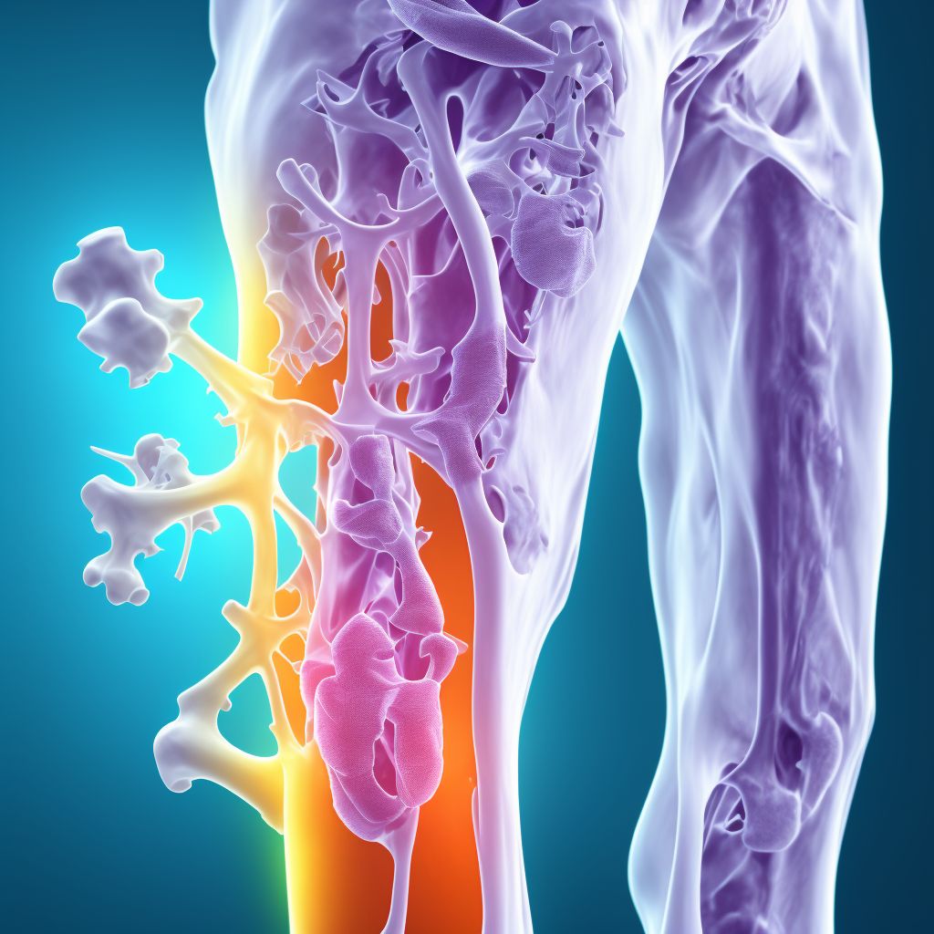 Non-pressure chronic ulcer of left calf with bone involvement without evidence of necrosis digital illustration