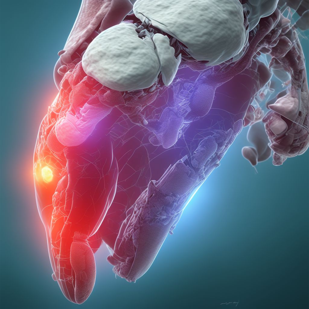 Non-pressure chronic ulcer of left calf with other specified severity digital illustration