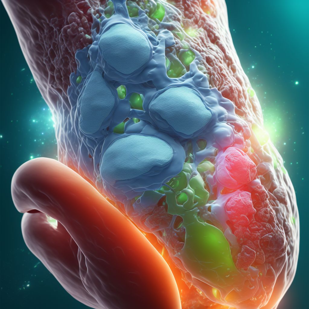 Non-pressure chronic ulcer of unspecified ankle with fat layer exposed digital illustration