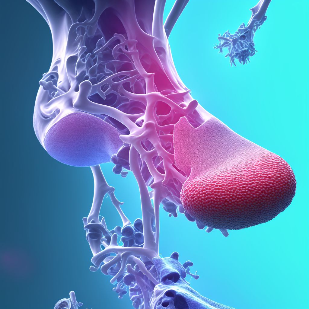 Non-pressure chronic ulcer of unspecified heel and midfoot with necrosis of bone digital illustration