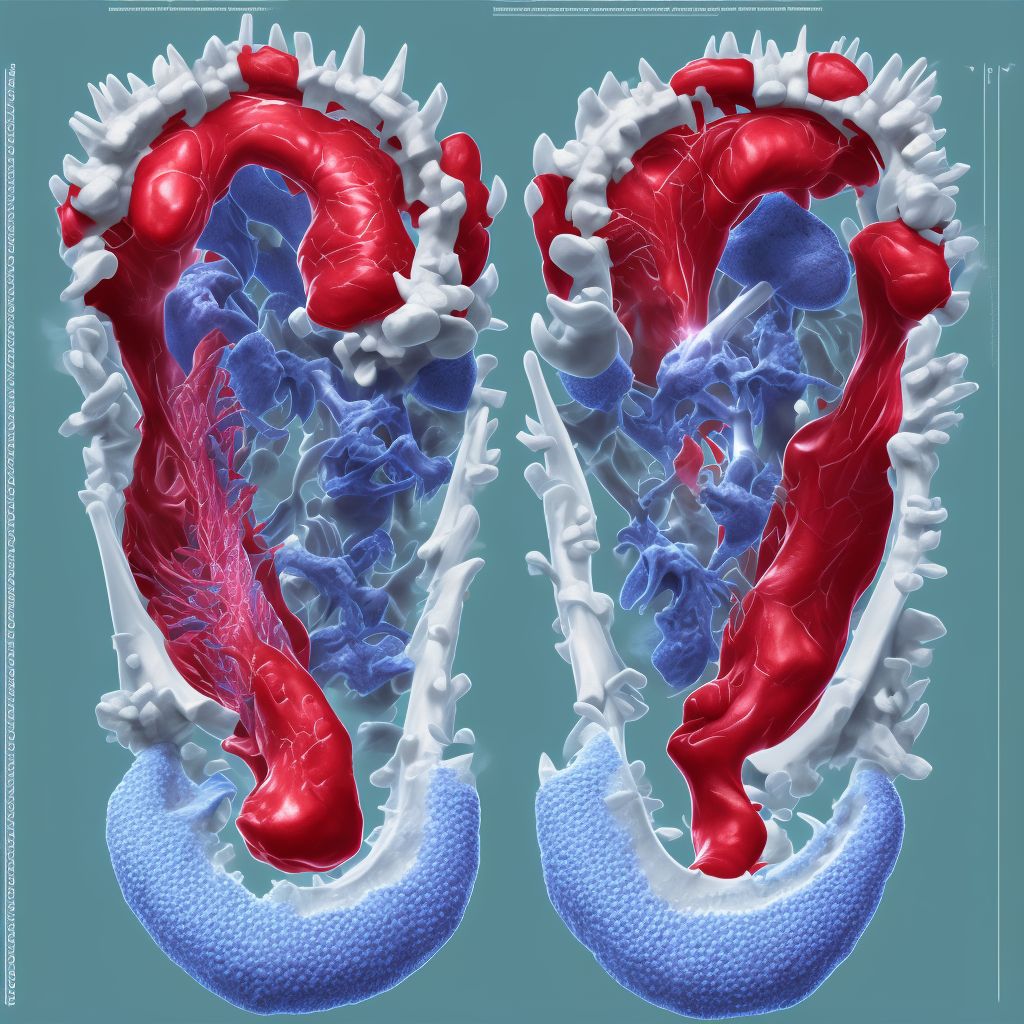 Non-pressure chronic ulcer of right heel and midfoot with bone involvement without evidence of necrosis digital illustration