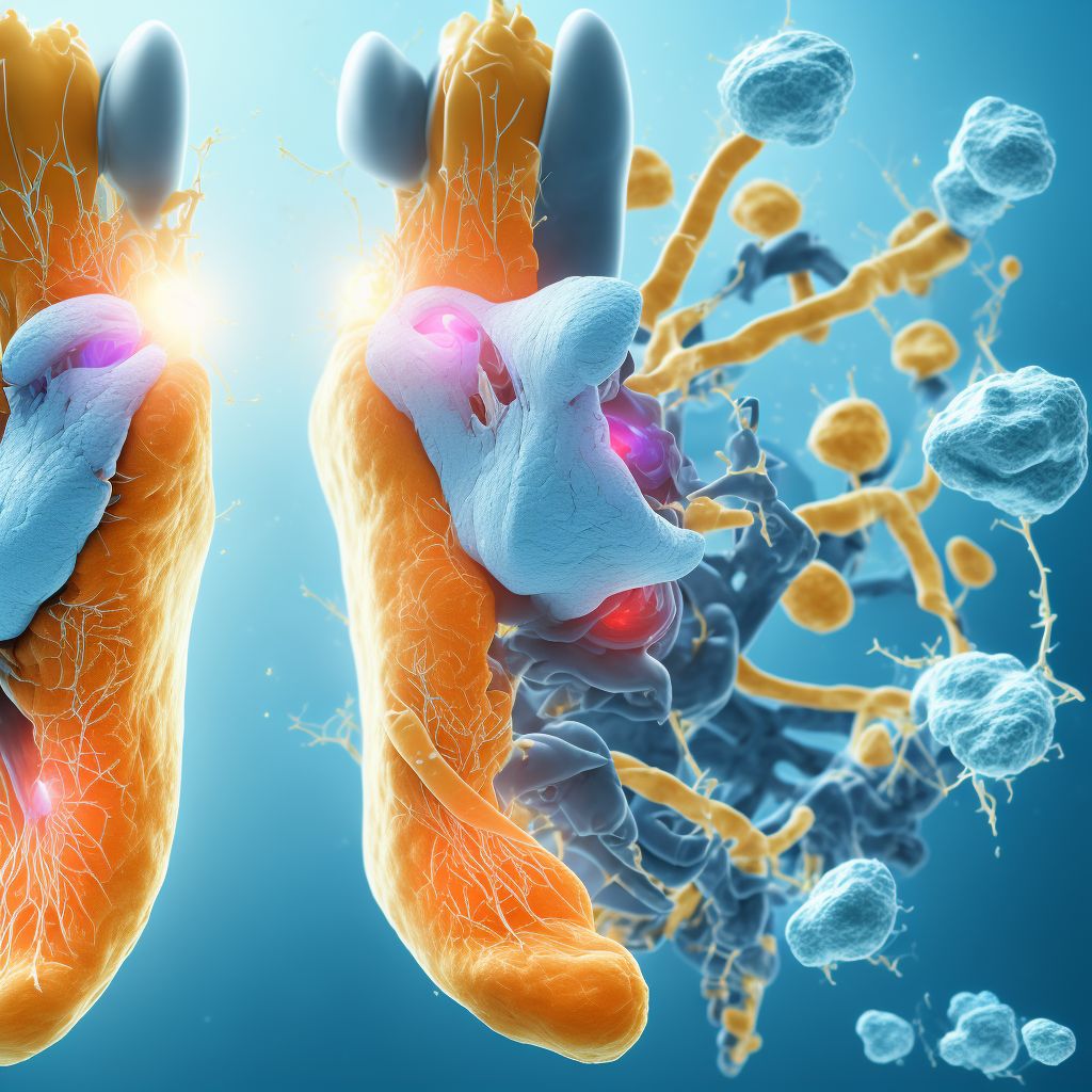 Non-pressure chronic ulcer of other part of unspecified foot limited to breakdown of skin digital illustration