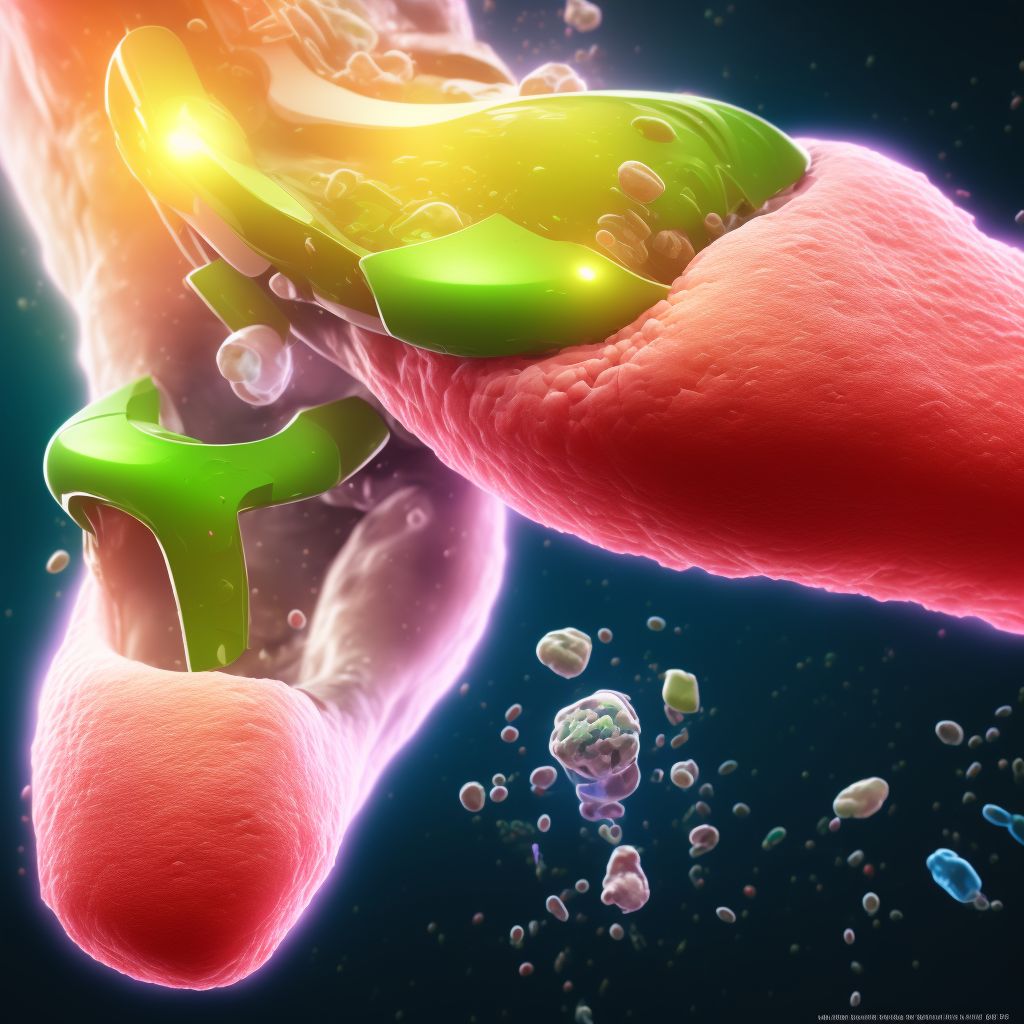 Non-pressure chronic ulcer of other part of unspecified foot with fat layer exposed digital illustration