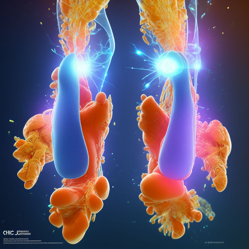 Non-pressure chronic ulcer of other part of right foot with other specified severity digital illustration