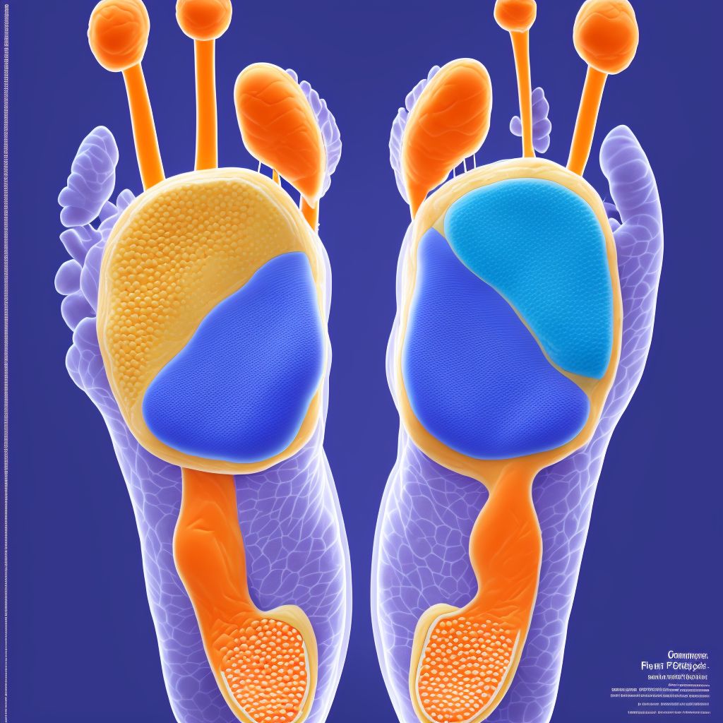 Non-pressure chronic ulcer of other part of left foot with fat layer exposed digital illustration