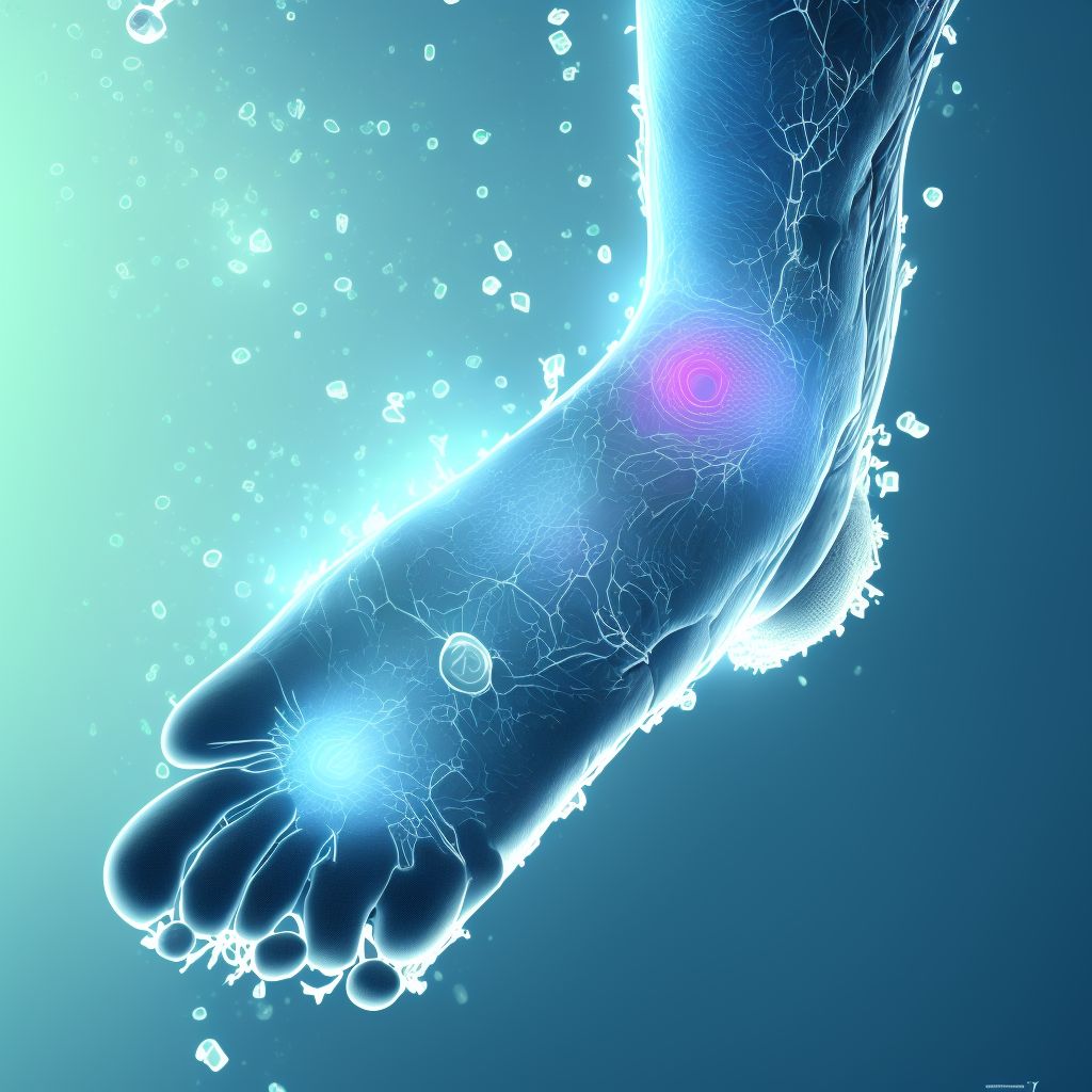 Non-pressure chronic ulcer of other part of left foot with unspecified severity digital illustration