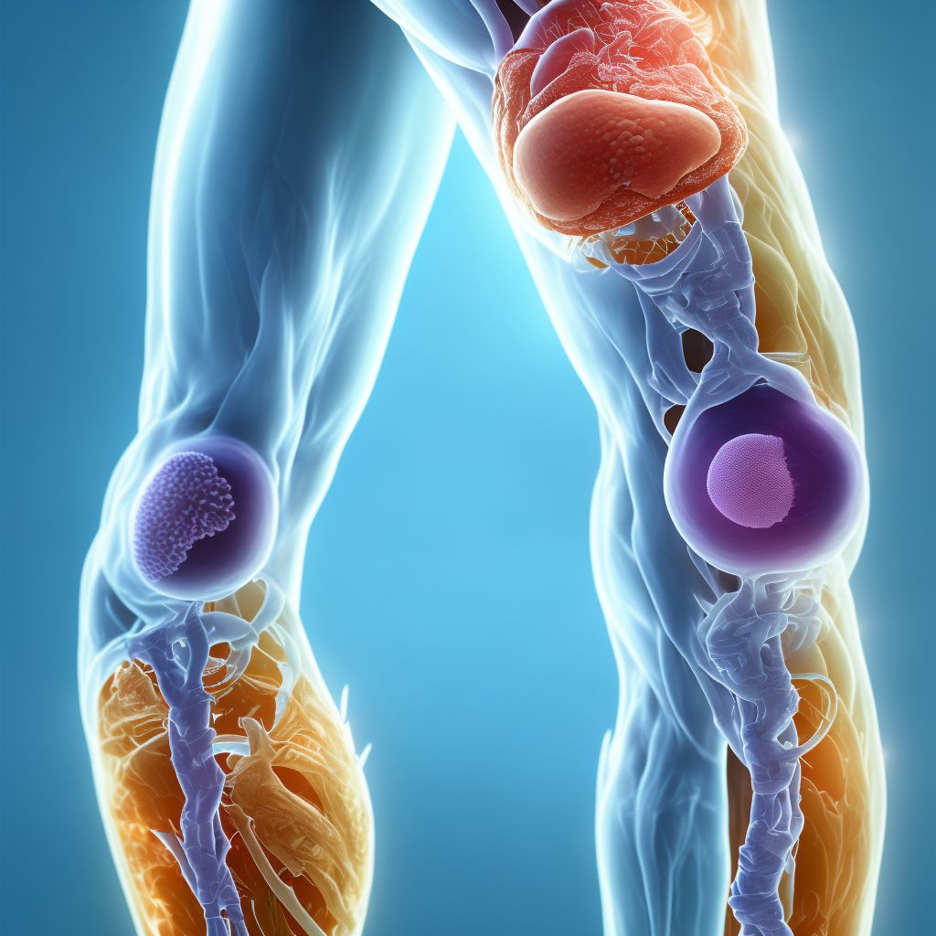 Non-pressure chronic ulcer of other part of right lower leg with fat layer exposed digital illustration