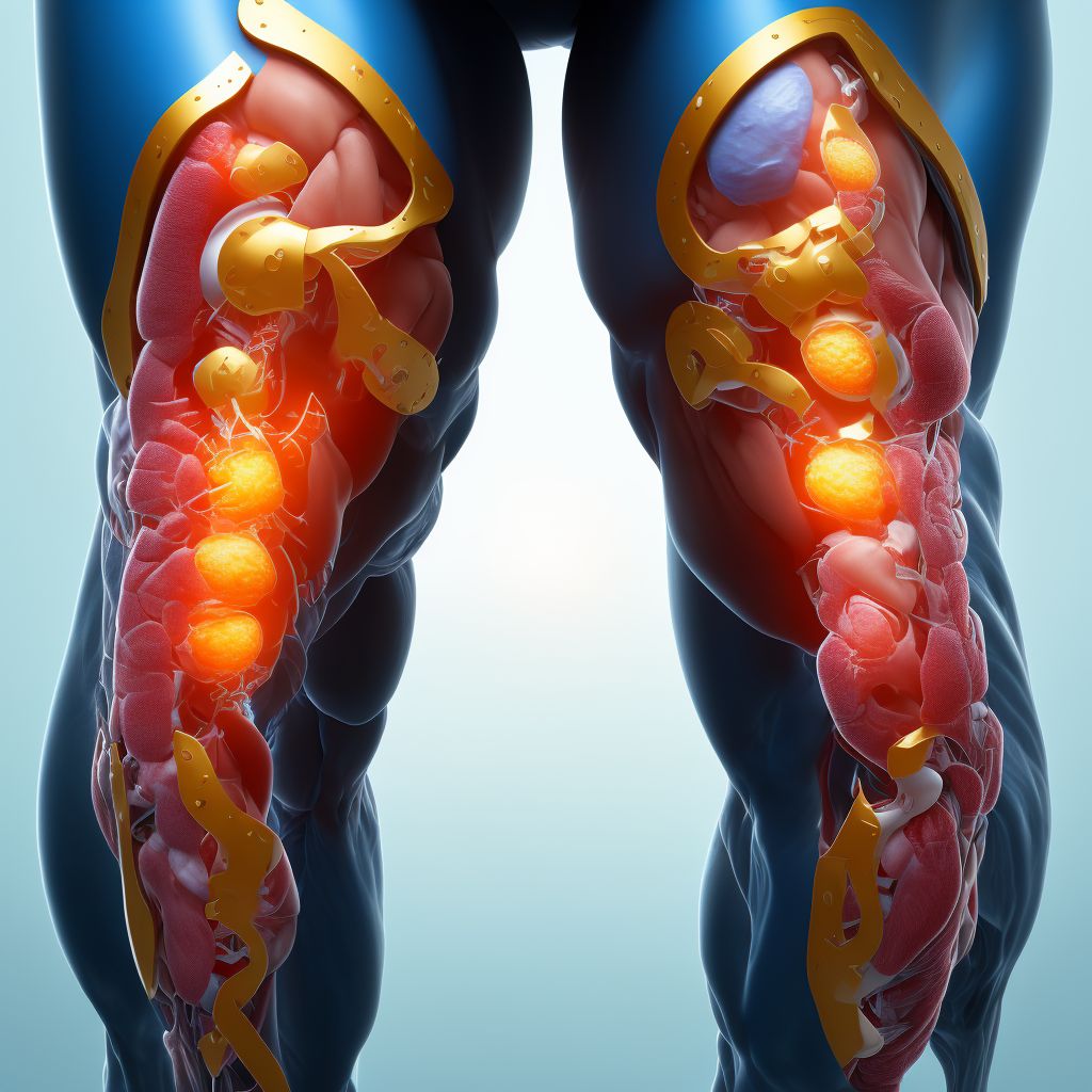 Non-pressure chronic ulcer of other part of right lower leg with muscle involvement without evidence of necrosis digital illustration