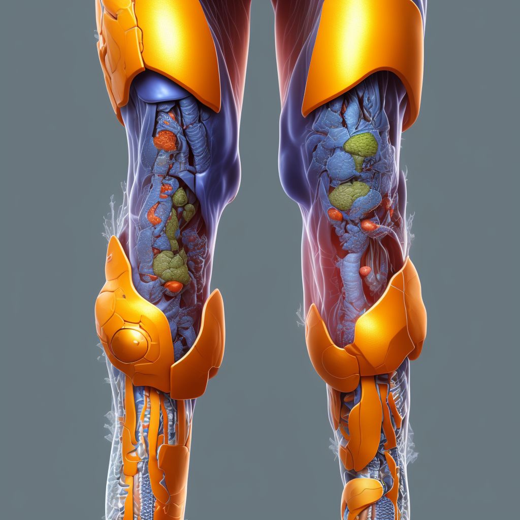 Non-pressure chronic ulcer of other part of right lower leg with other specified severity digital illustration